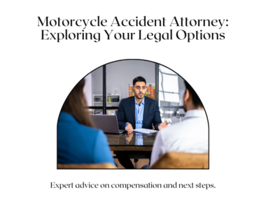 Motorcycle accident attorney advising a client about legal options